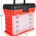 Storage Tool Box - Portable Multipurpose Organizer With Main Top Compartment and
