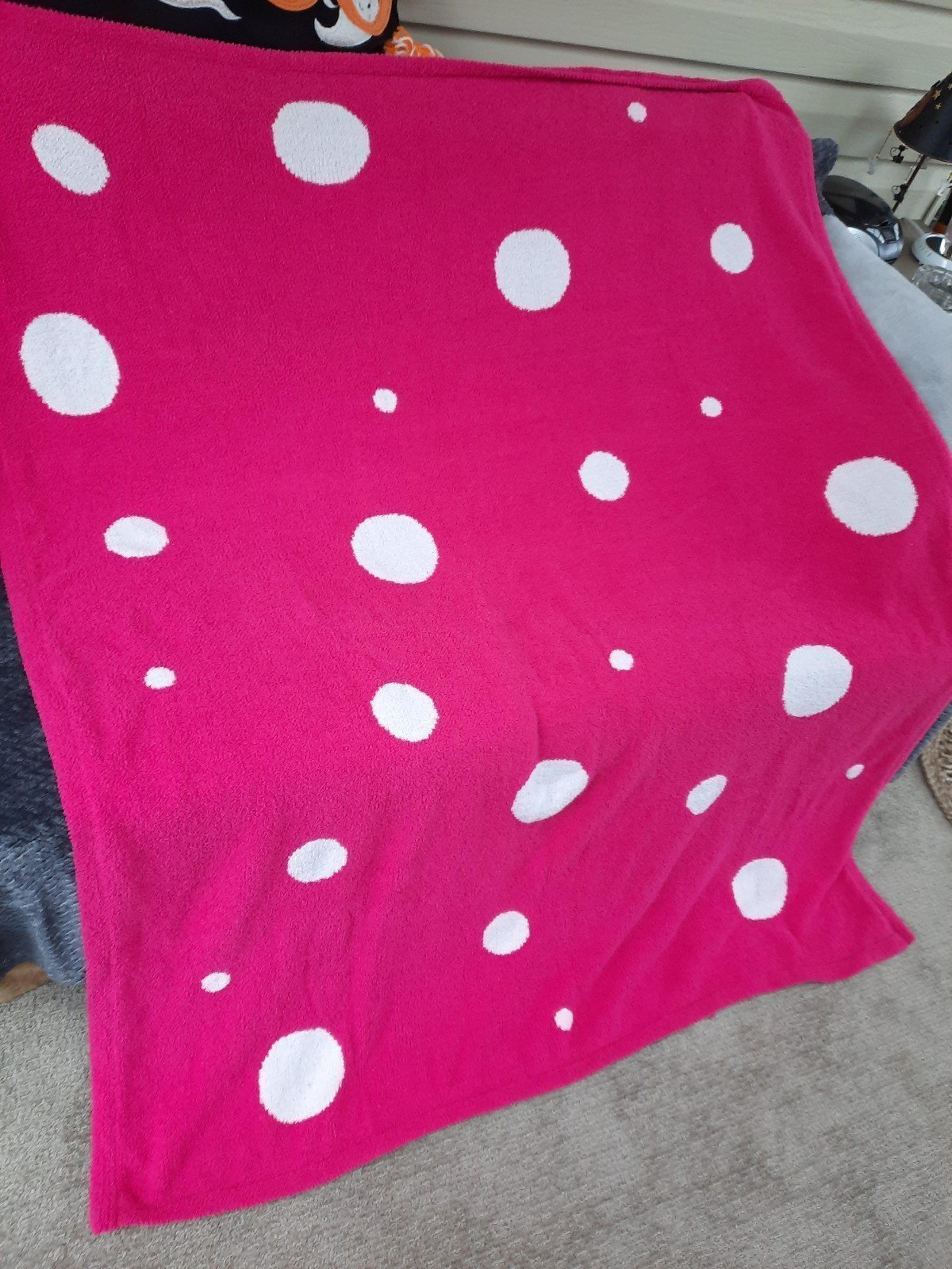 VHTF Victoria's Secret Y2K Polka Dot Sherpa Throw