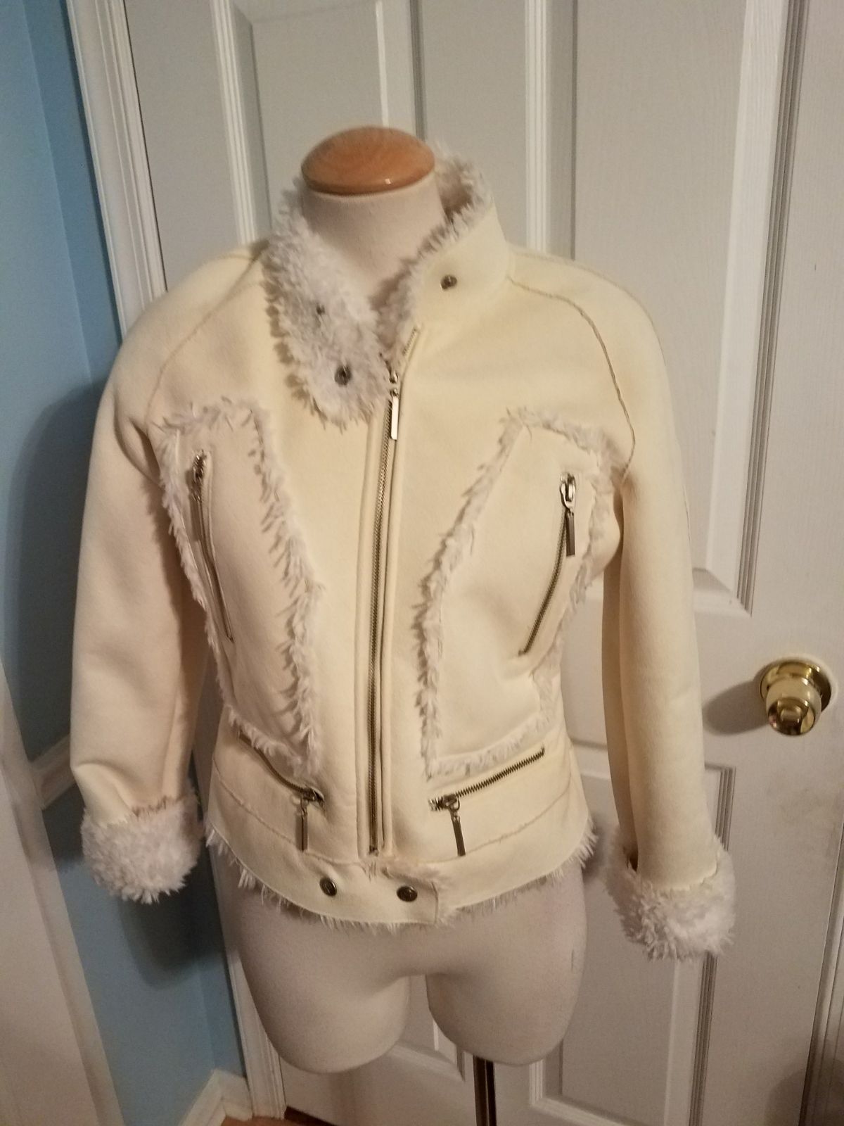 Bebe Faux Fur suede jacket s