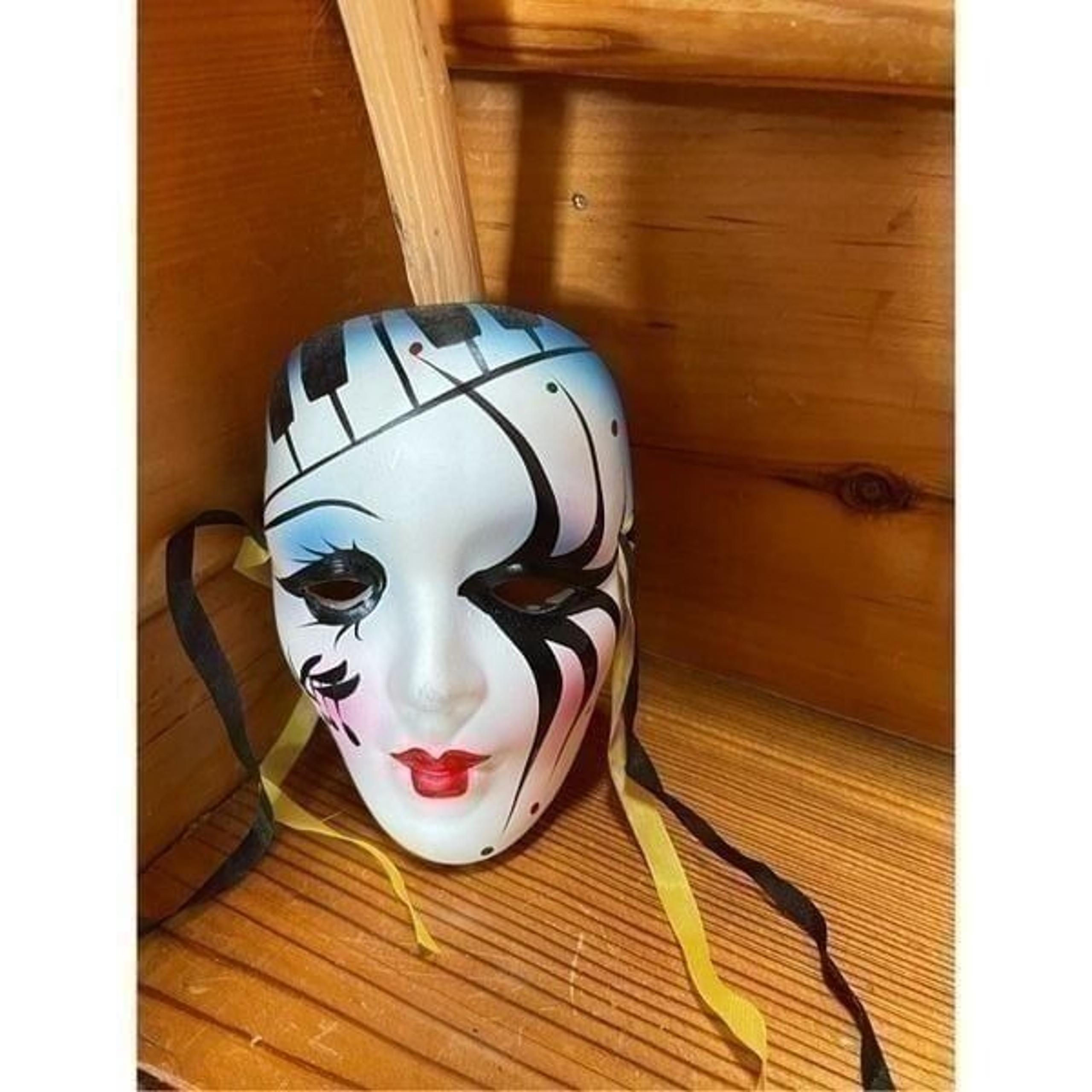Vintage Hand Painted Musical Design Mask