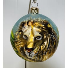 The Discovery Channel Store Blown Glass Lion King Christmas Ornament Poland 4”