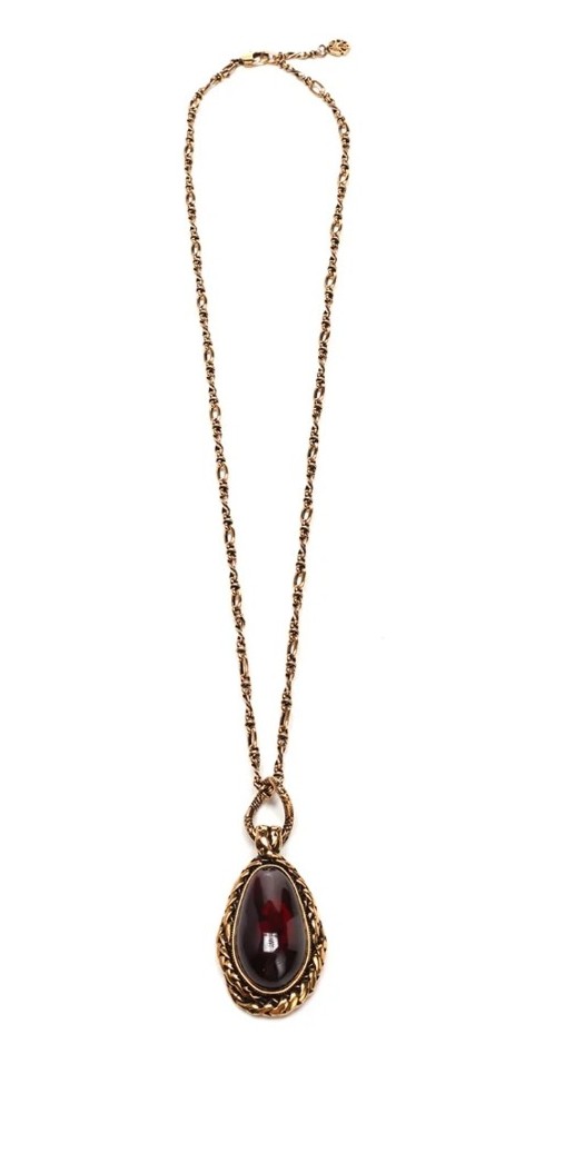 Alexander McQueen Garnet Stone Pendant Necklace