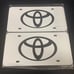 Toyota Brand New Front Vanity Metal Plate Frame Holder (2 Pack)