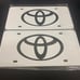 Toyota Brand New Front Vanity Metal Plate Frame Holder (2 Pack)