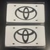 Toyota Brand New Front Vanity Metal Plate Frame Holder (2 Pack)