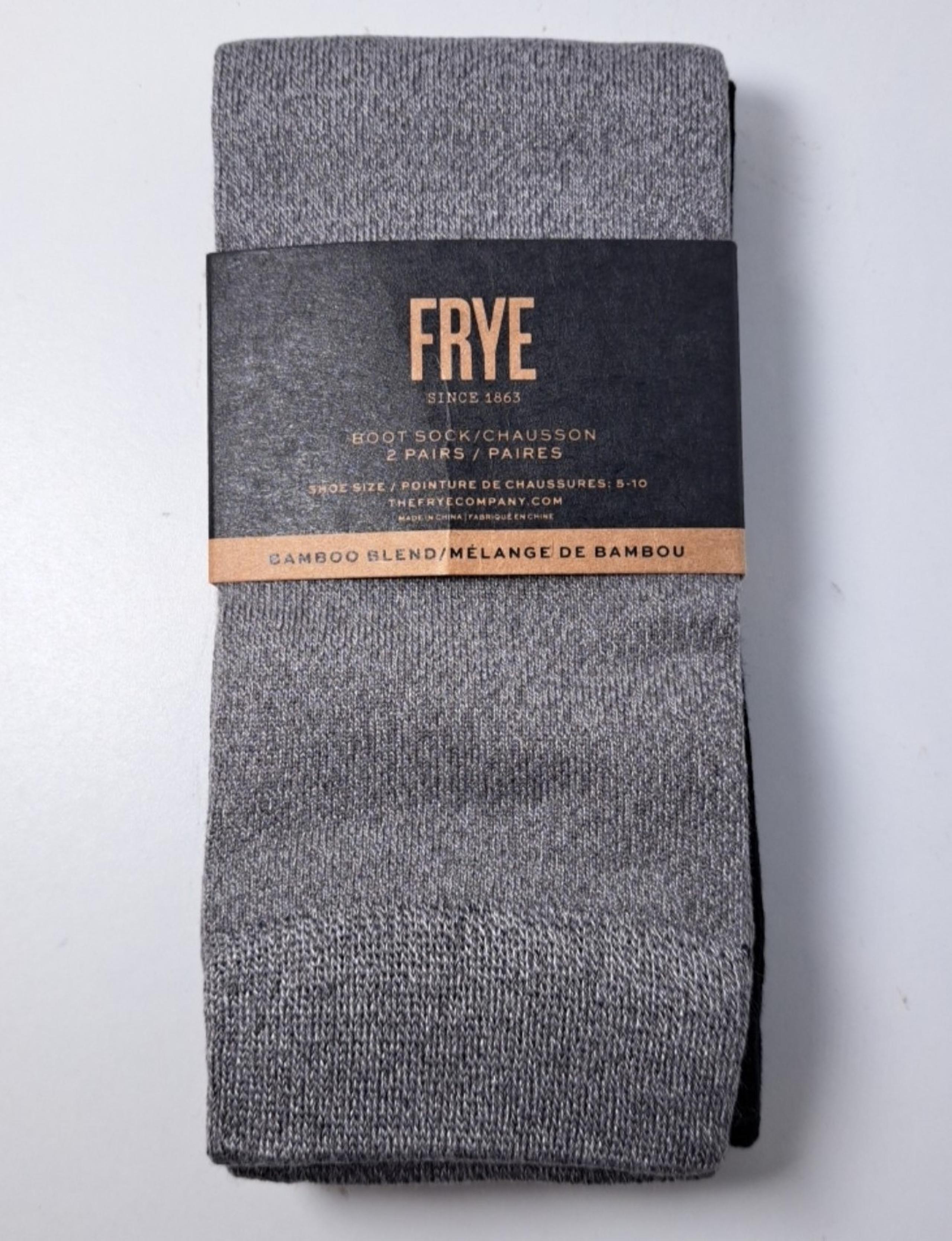 New w/ Tags Frye Women's Bamboo Boot Socks - Ash (2 Pack) (Shoe Size 5-10)