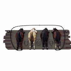 Horse Wood Wall Decor With Hooks To Hang Coats New Horseshoe New