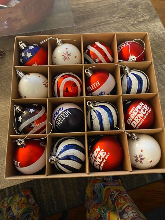 Patriotic Ornaments 16ct 2 Inches Red White Blue Shatterproof