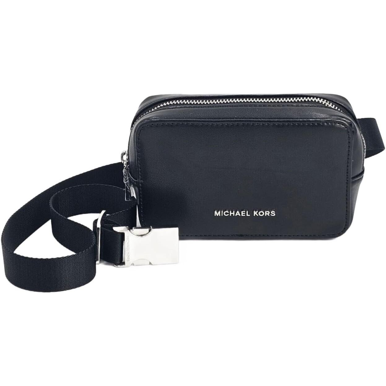 MICHAEL KORS 556366C BLACK WITH SILVER HARDWARE WOMENS WAIST BAG SIZE S/M
