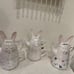 Whimsical cupboard three-piece bunny tea set