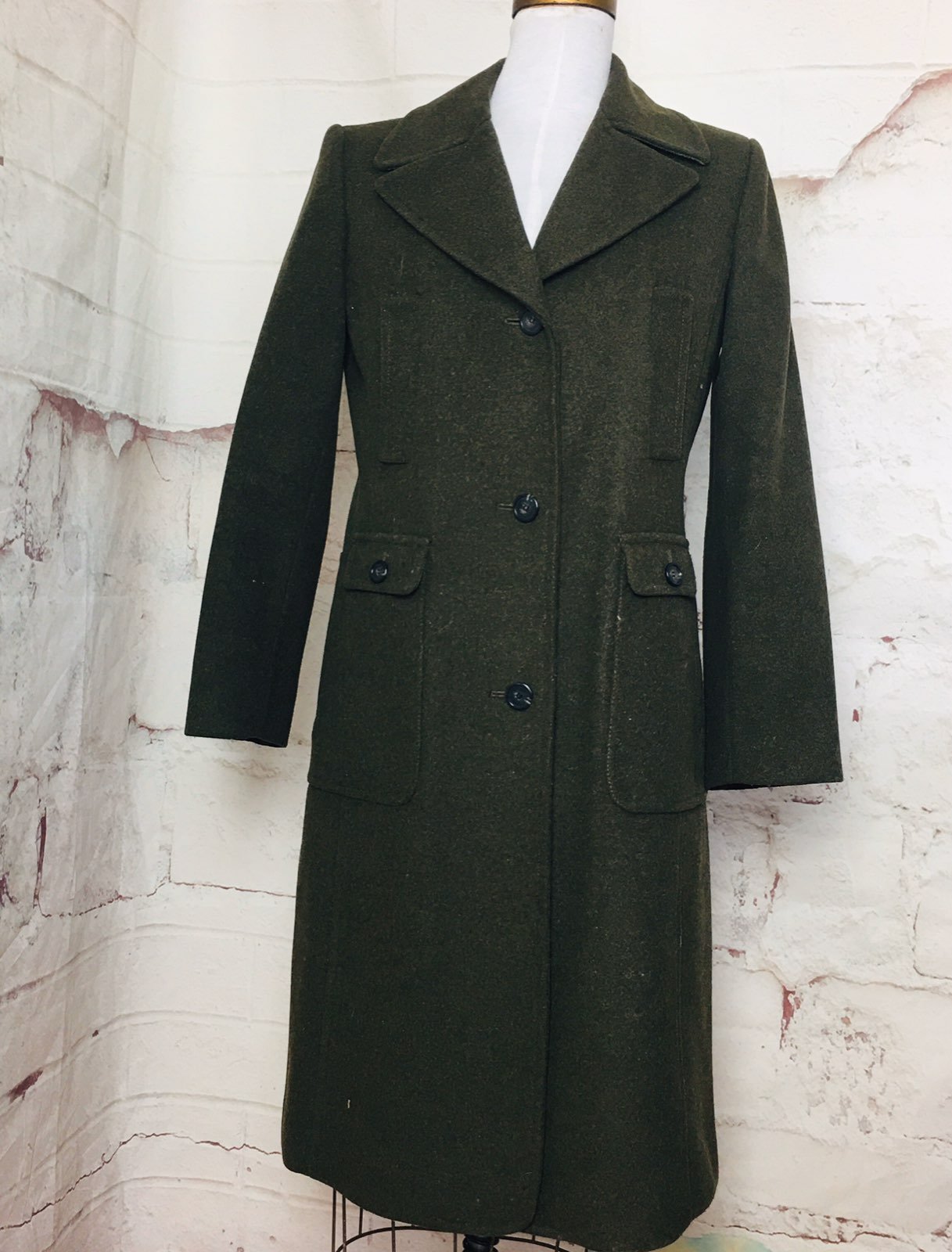 J crew wool womens green coat 8