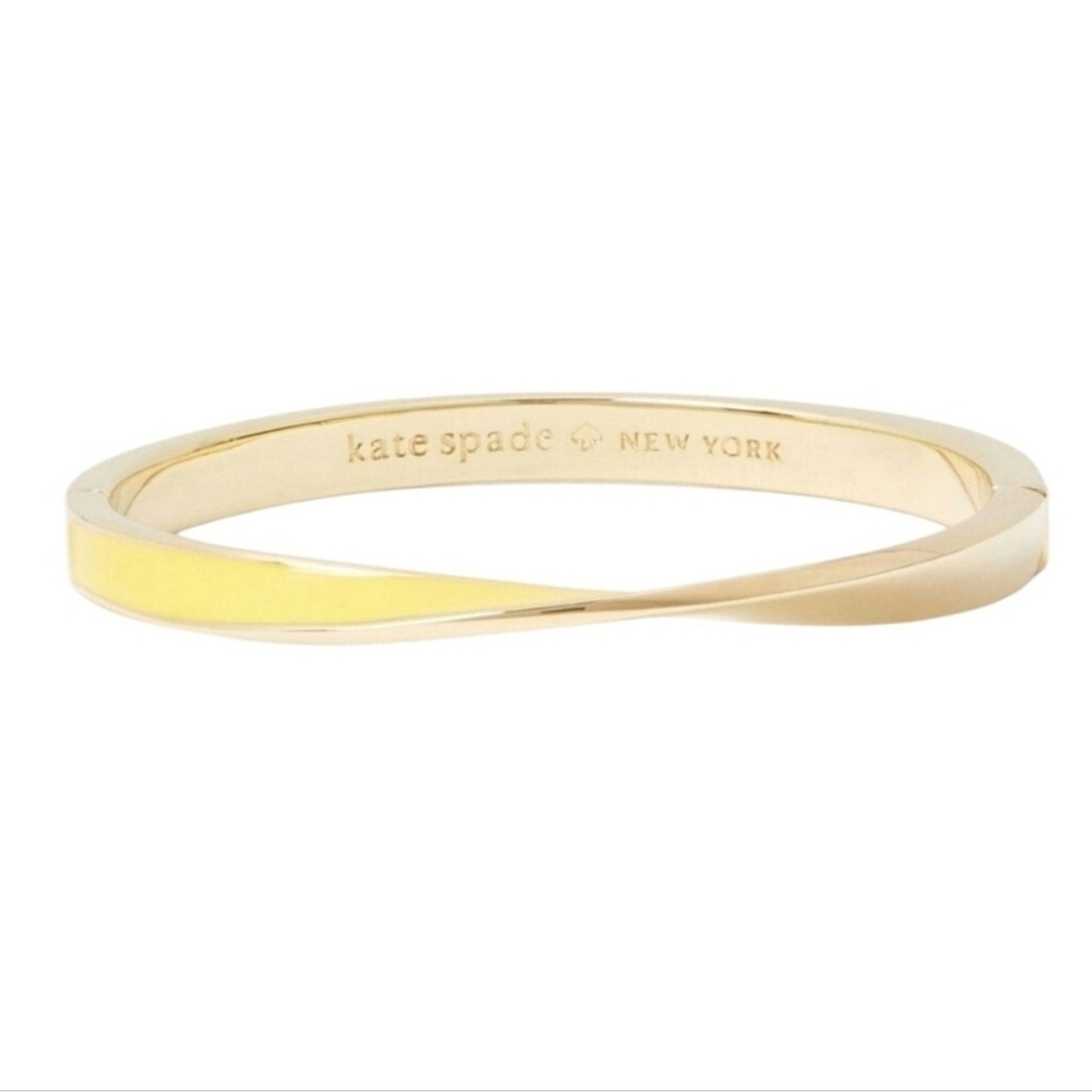 Kate Spade Gold and Yellow Hinged Do The Twist Bangle Bracelet