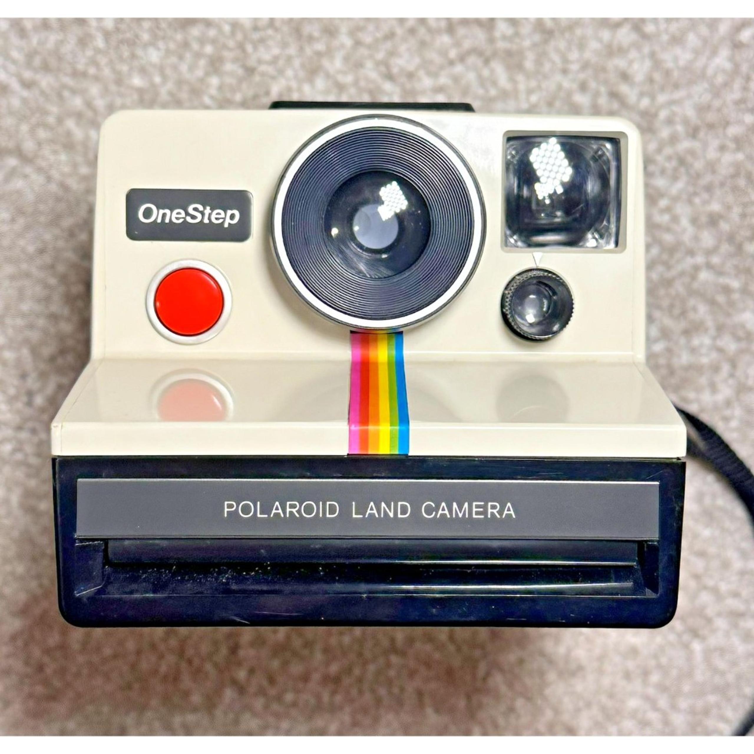 Vintage One Step Land Camera Rainbow Stripe Working - Polaroid