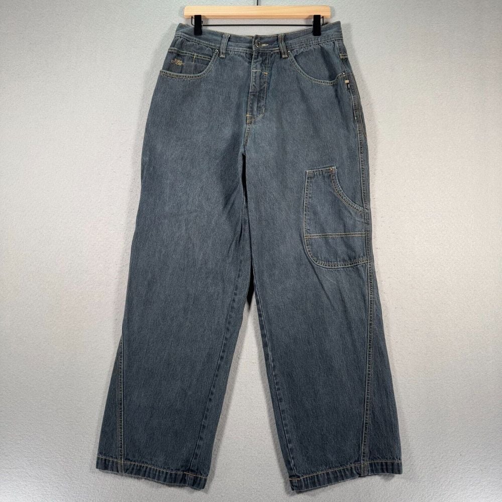Vintage State Property Carpenter Jeans Mens 32 Blue Dark Wash Straight Baggy Y2K