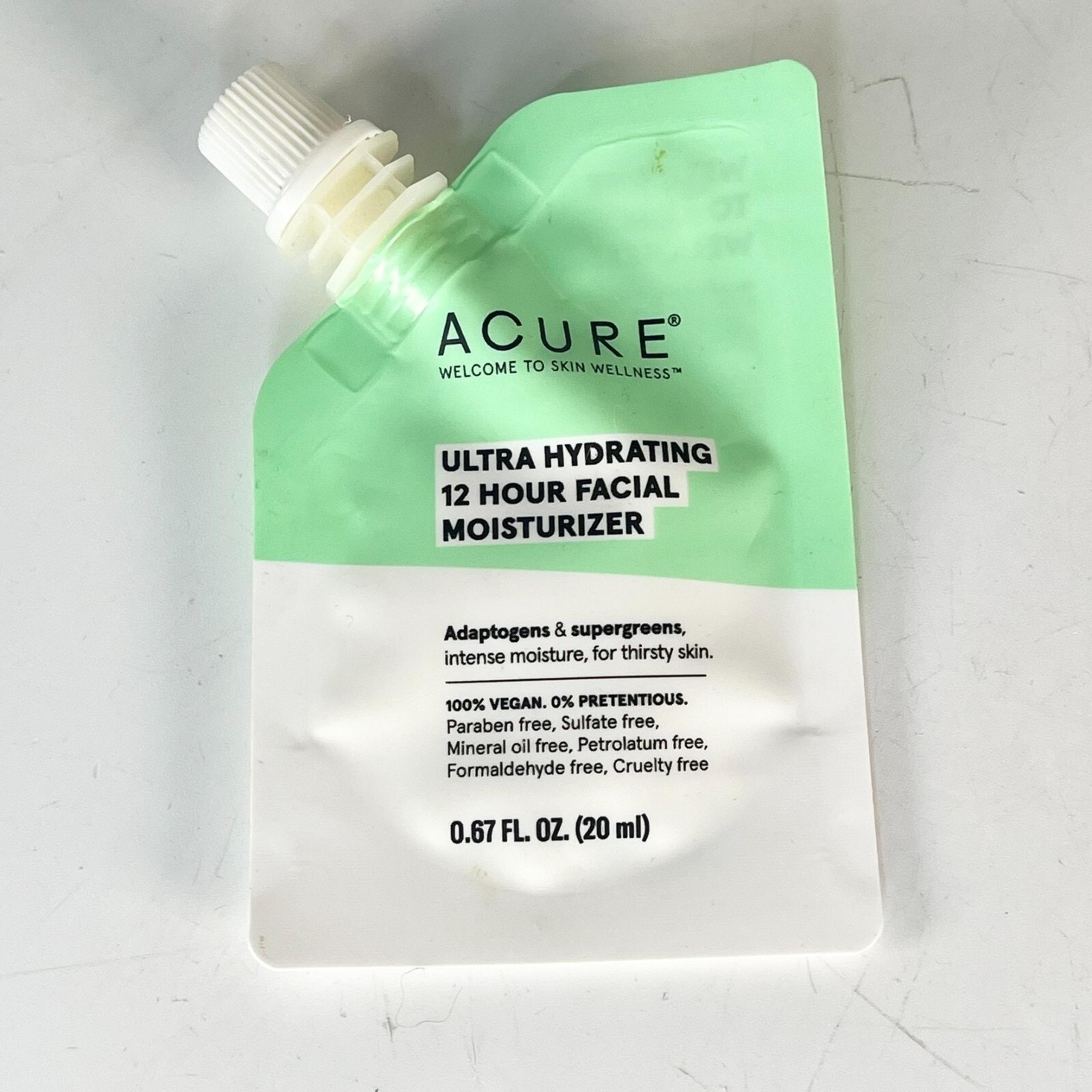 Acure Ultra Hydrating 12-hour Facial Moisturizer Travel .67 fl oz 20ml New