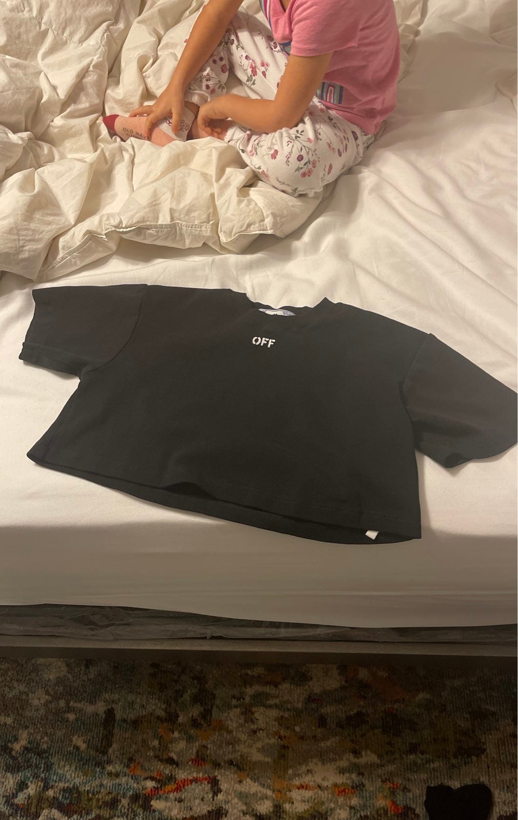 Off-white crop top shirt