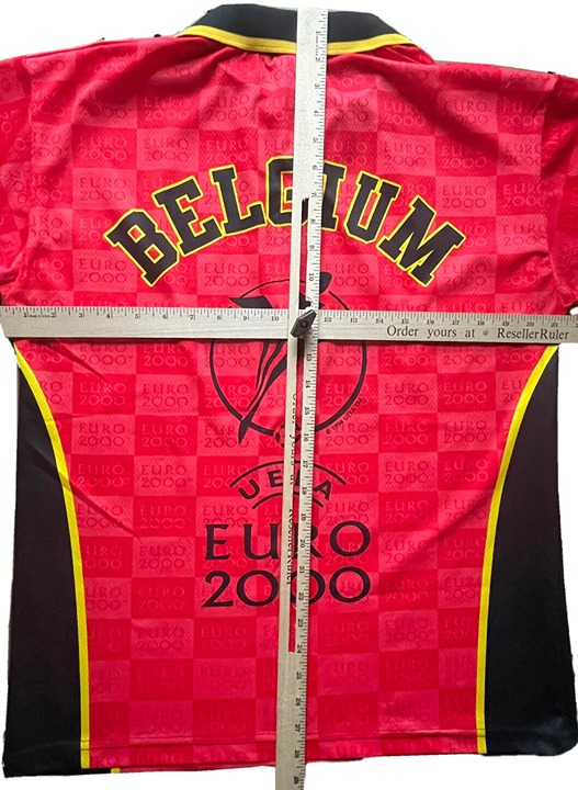 VTG 90’s Belgium Soccer Jersey UEFA Euro 2000 Mens Size Large Red/Black/Yellow