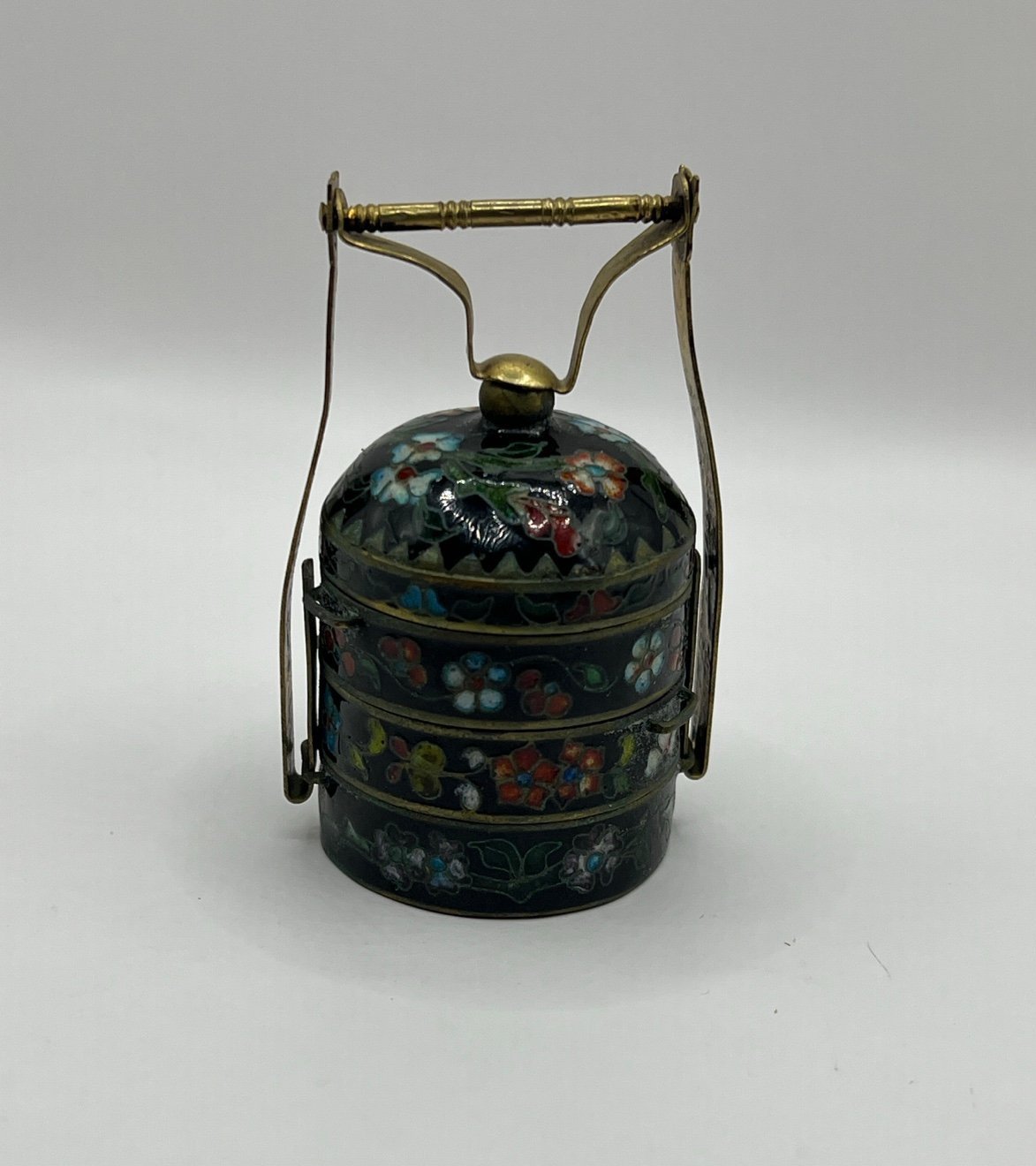 Vintage Cloisonné Stacking Bento Box Trinket
