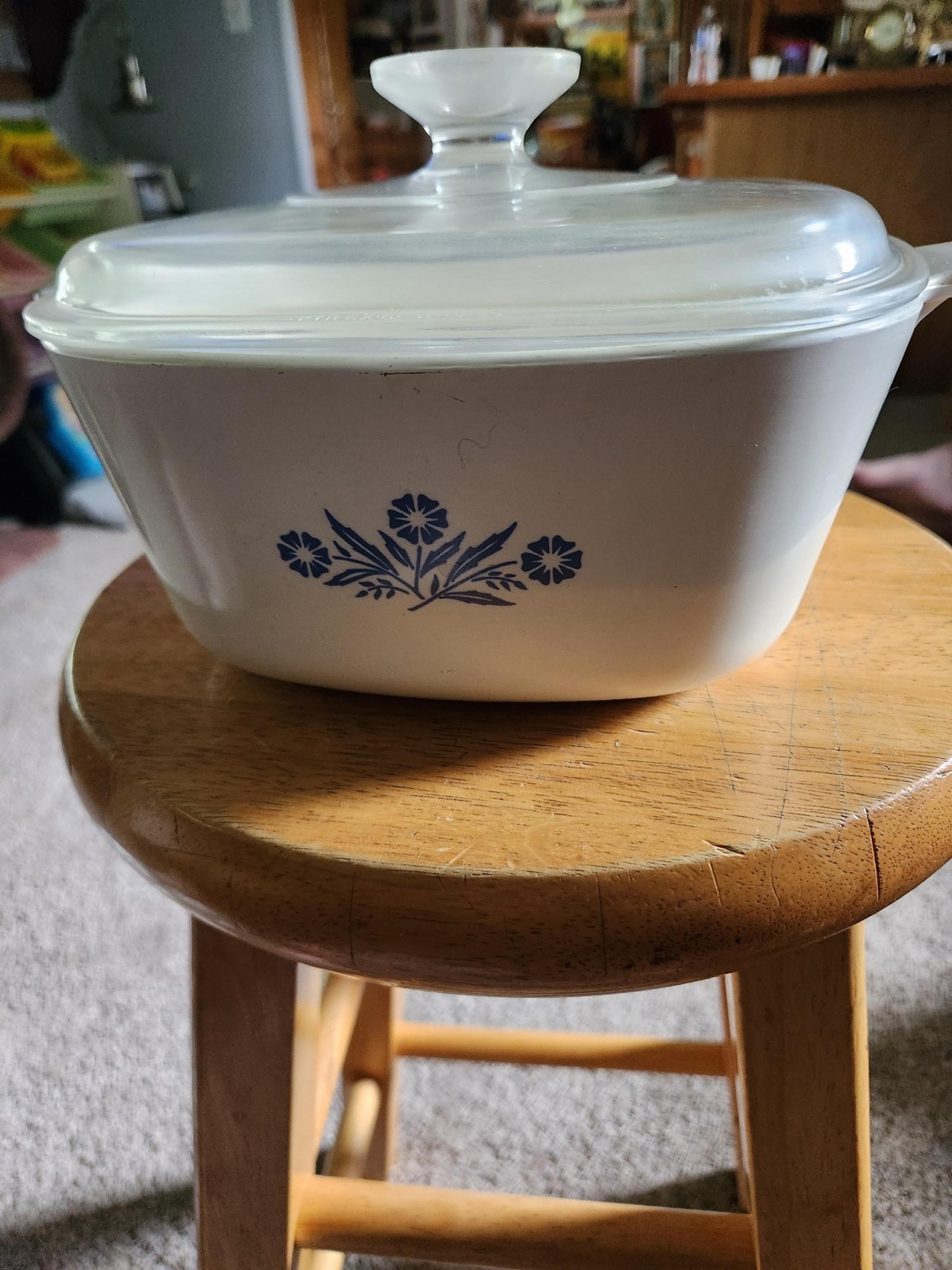 Vintage Blue Cornflower CorningWare casserole dish with lid A-31