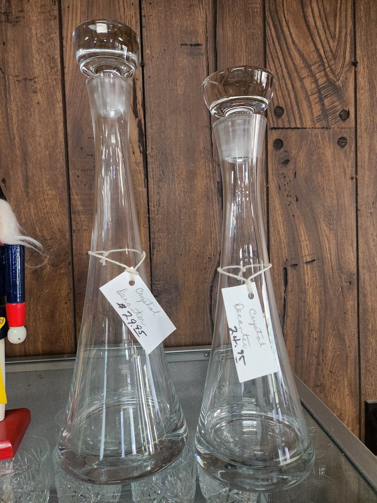 2 vintage conical clear