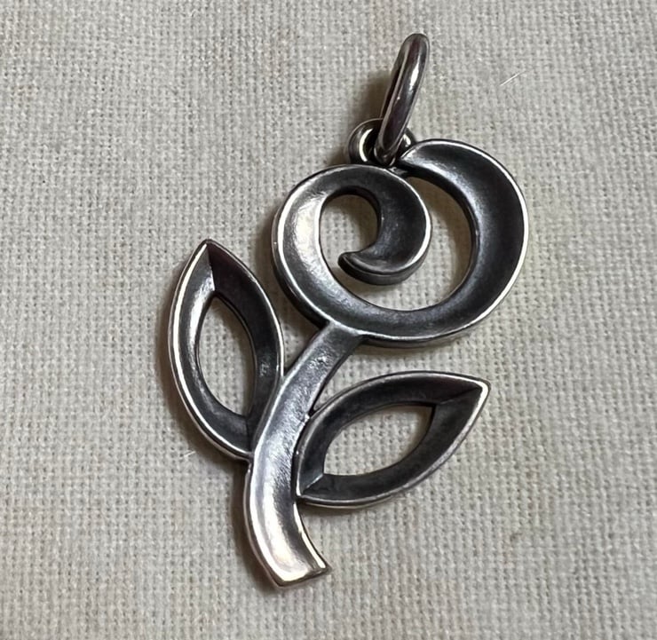 James Avery Rare Sterling Silver Large Flower of Hope Pendant