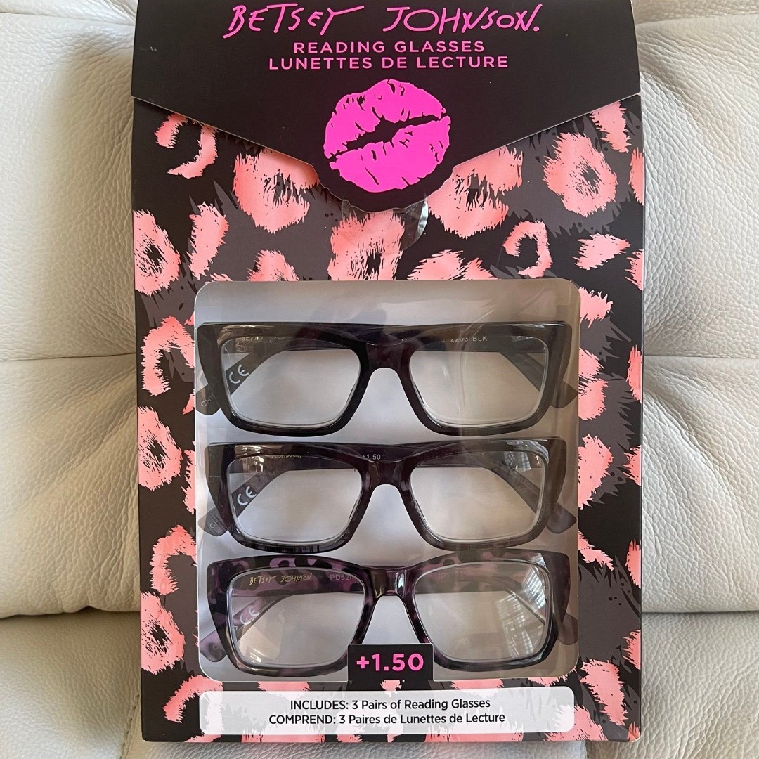 Betsey Johnson Retro +1.50 Readers Reading Glasses - Set of 3