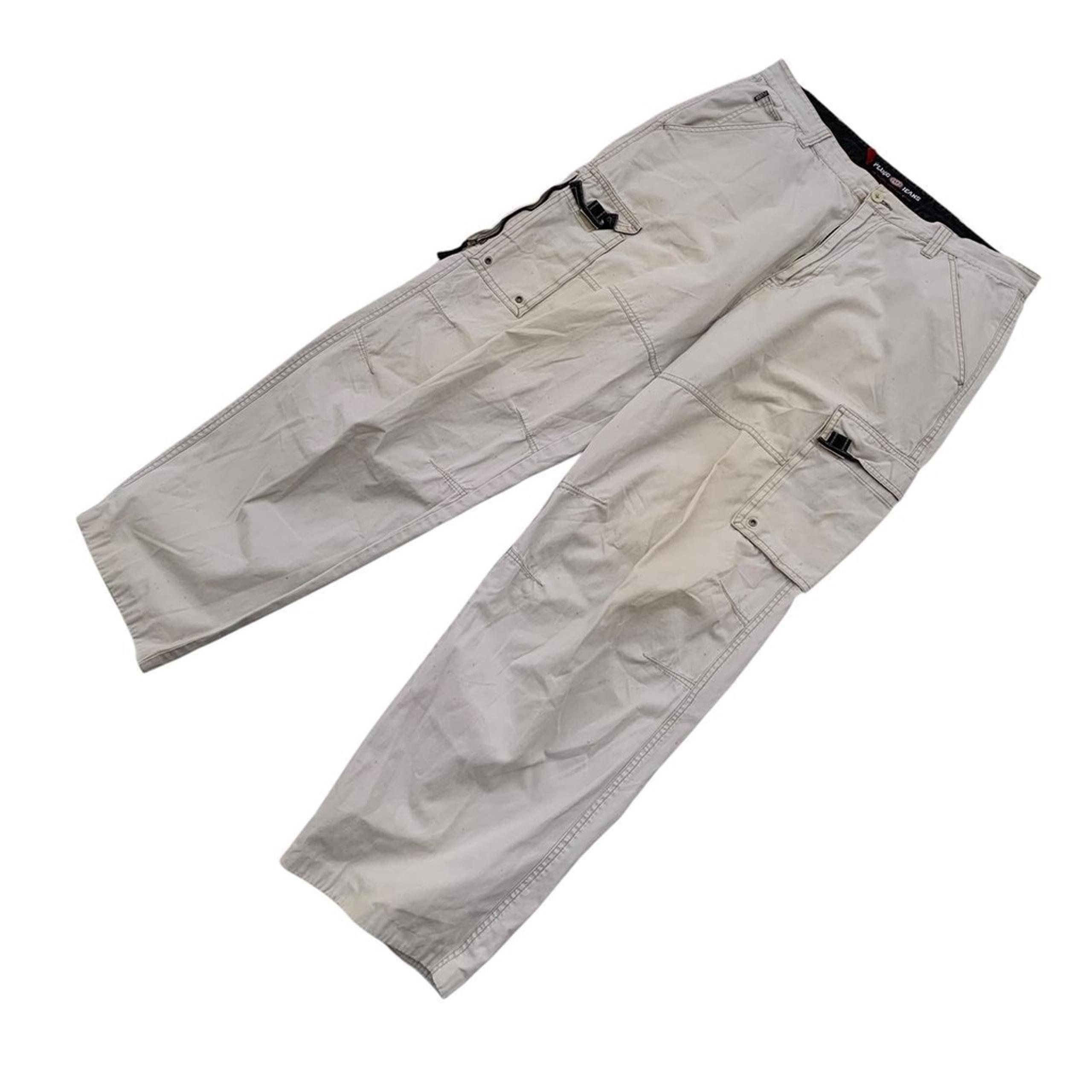 Vintage Y2K Plugg Jeans Beige Baggy Fit Cargo Pants
