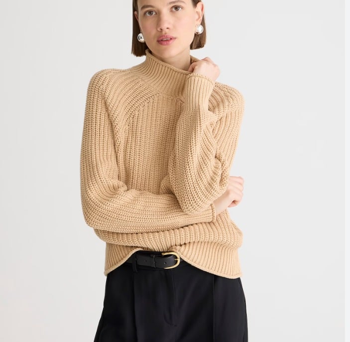 J. Crew Relaxed Rollneck™ Knit Sweater in Sandy Beach