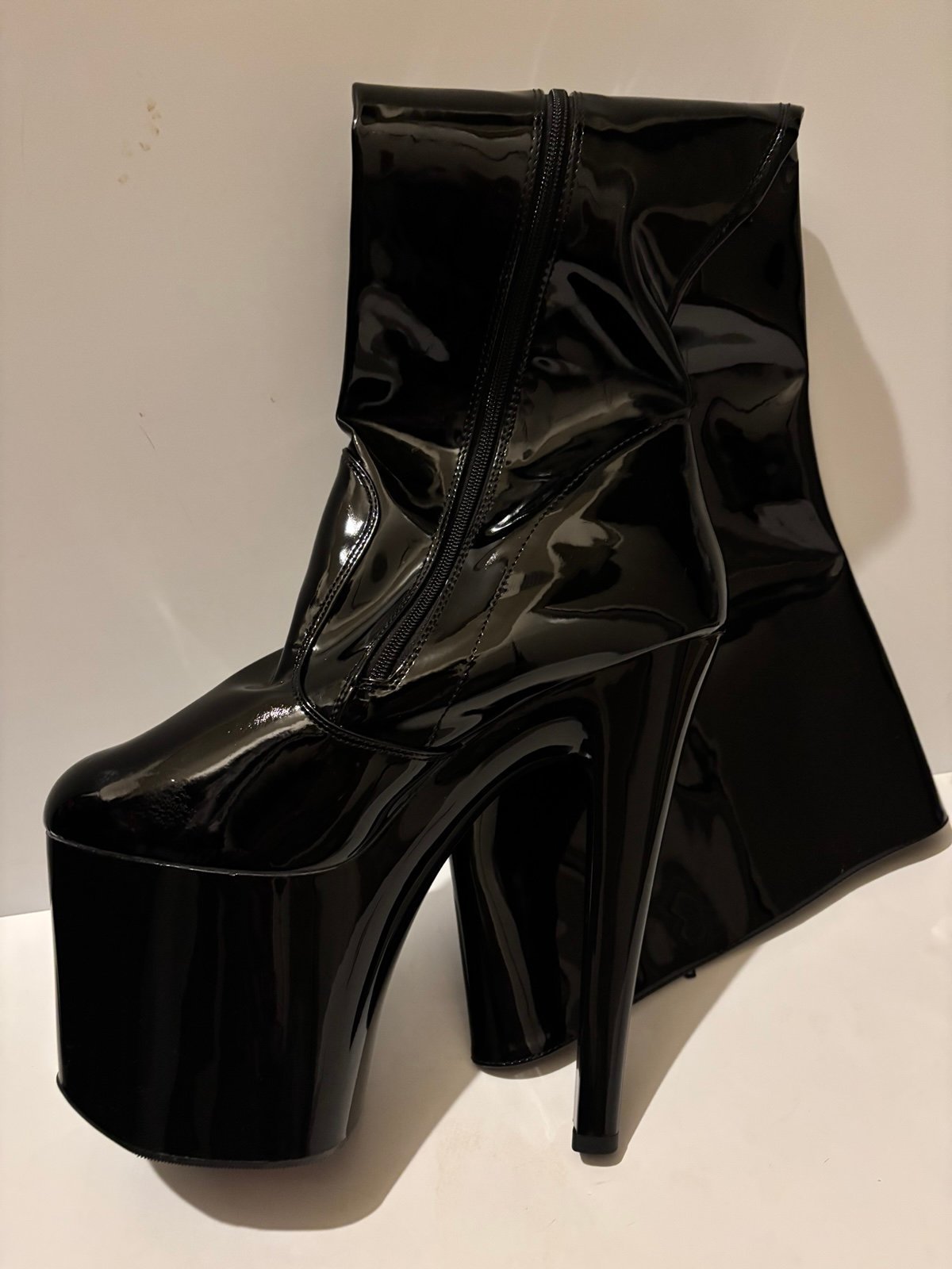 Platform boots thigh high size 14