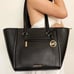 Michael Kors Bag Shopper Carine LG Front Zip Tote Bag Black Gold
