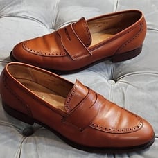 Peal & Co Brooks Brothers X61613 Brown Penny Loafers Mens Dress Shoes 10 England