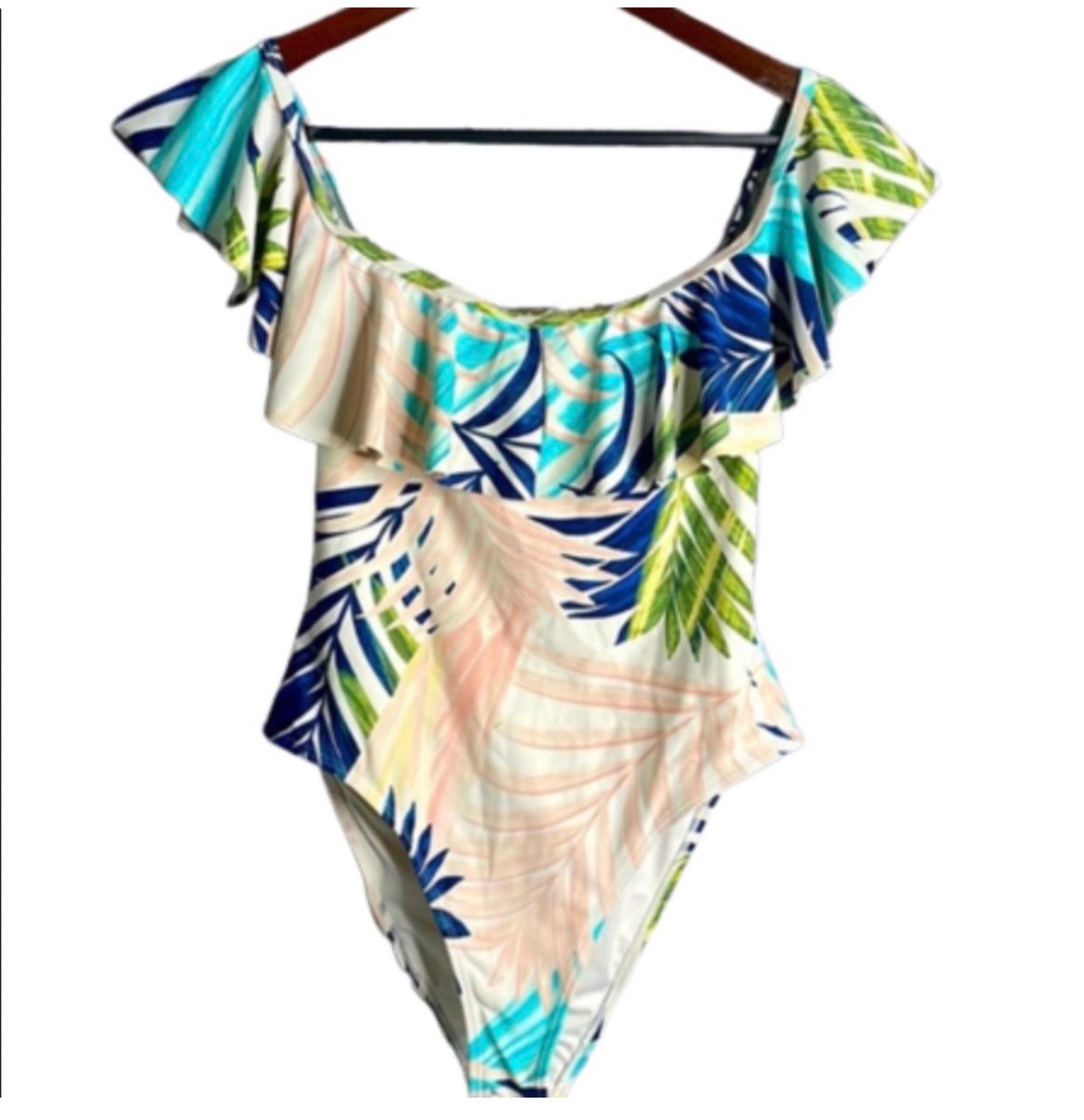 Forever 21 Tropical Print One Piece Bathing Suit