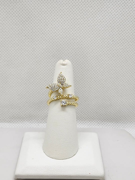 Brand New Sterling Silver 925 Butterfly Gemstones Ring