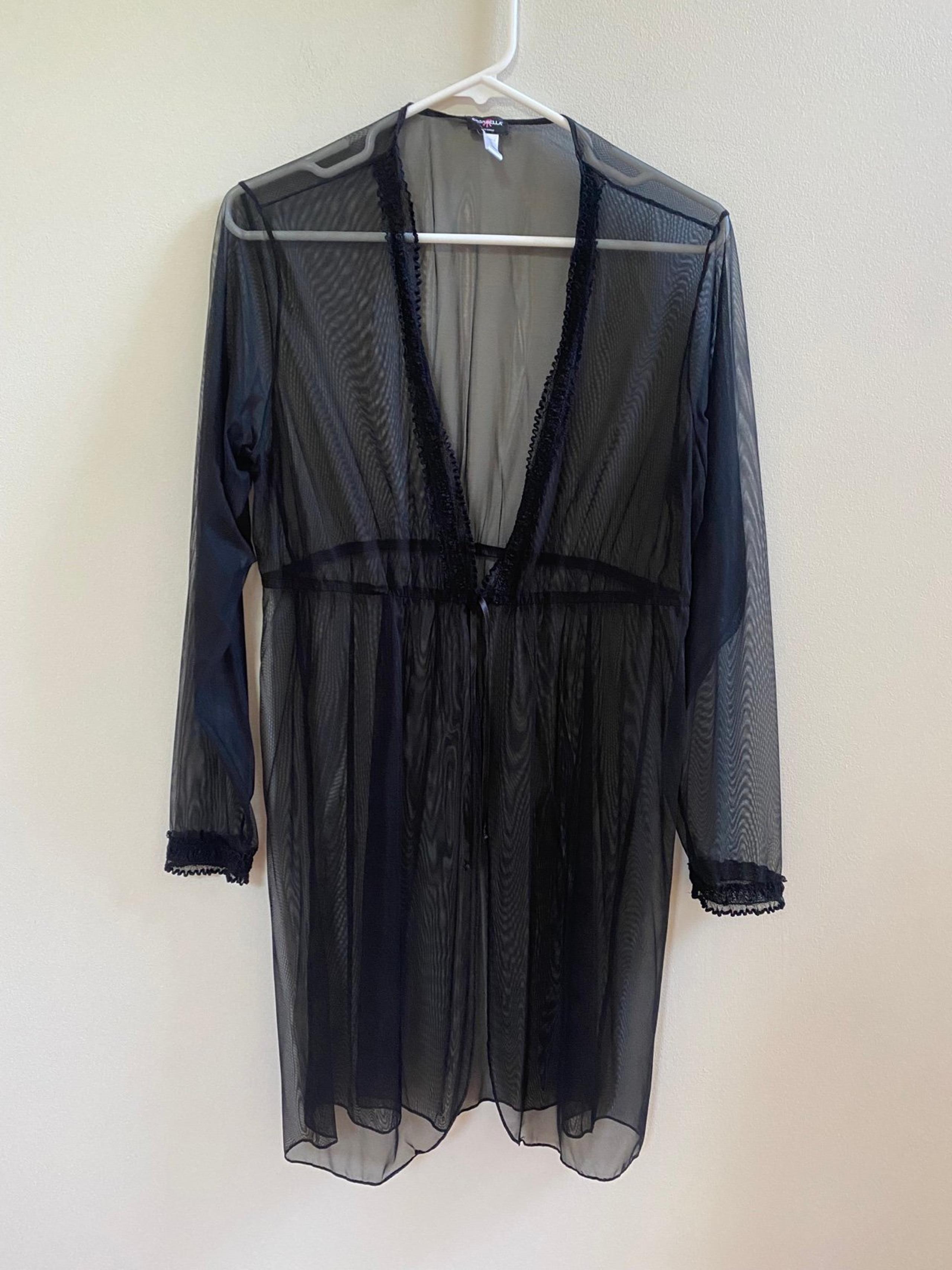 Cosabella  Black Lace Mesh robe Like New