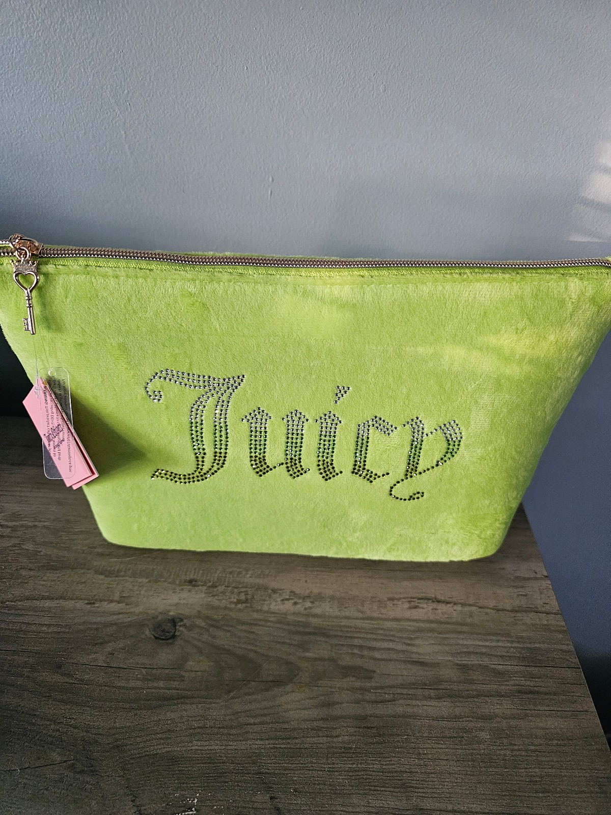 ★SHIPS FREE★ LARGE rhinestone Juicy Couture cosmetic bag & toiletry bottle NWT