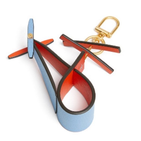 TORY BURCH Origami Helicopter Key Ring In Brilliant Orange