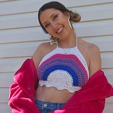 Crochet bisexual pride top