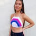 Crochet bisexual pride top