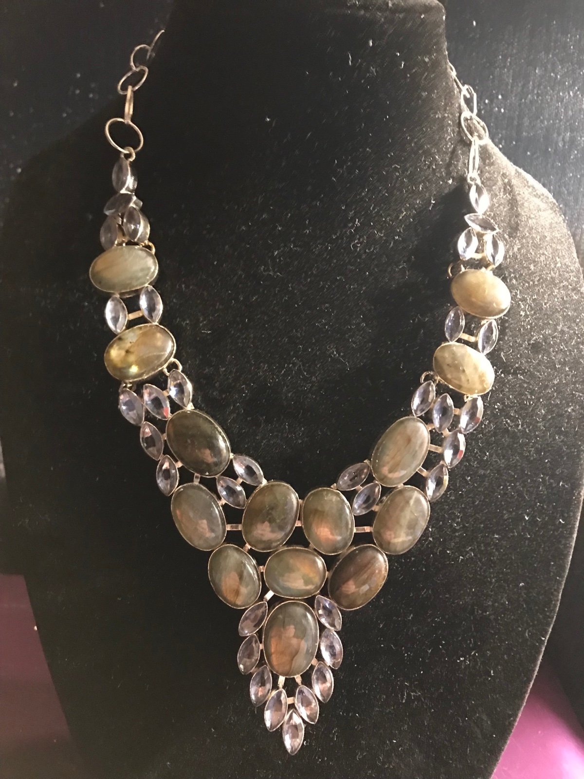 Labradorite Amethyst 925 Sterling Silver Necklace