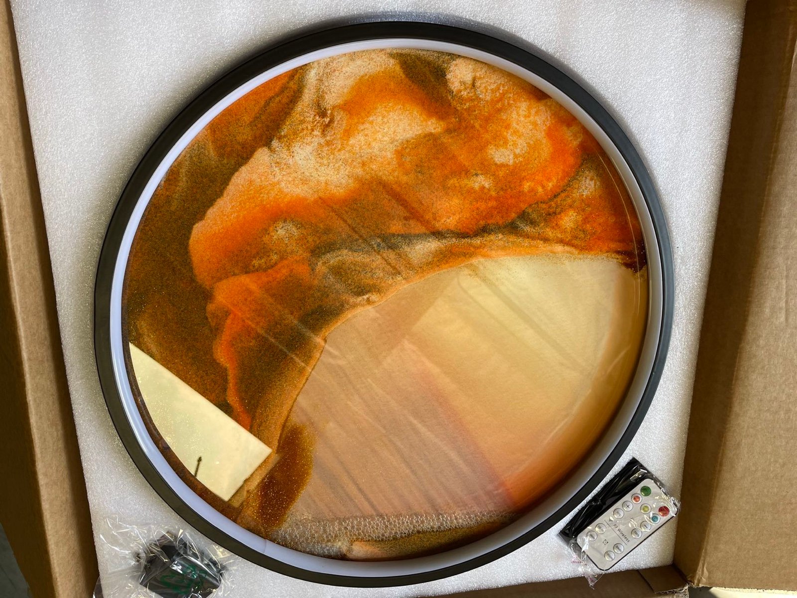 16.3” Wall Sconce with Moving Sand Art, Liquid Motion Wall Sconce Lighting