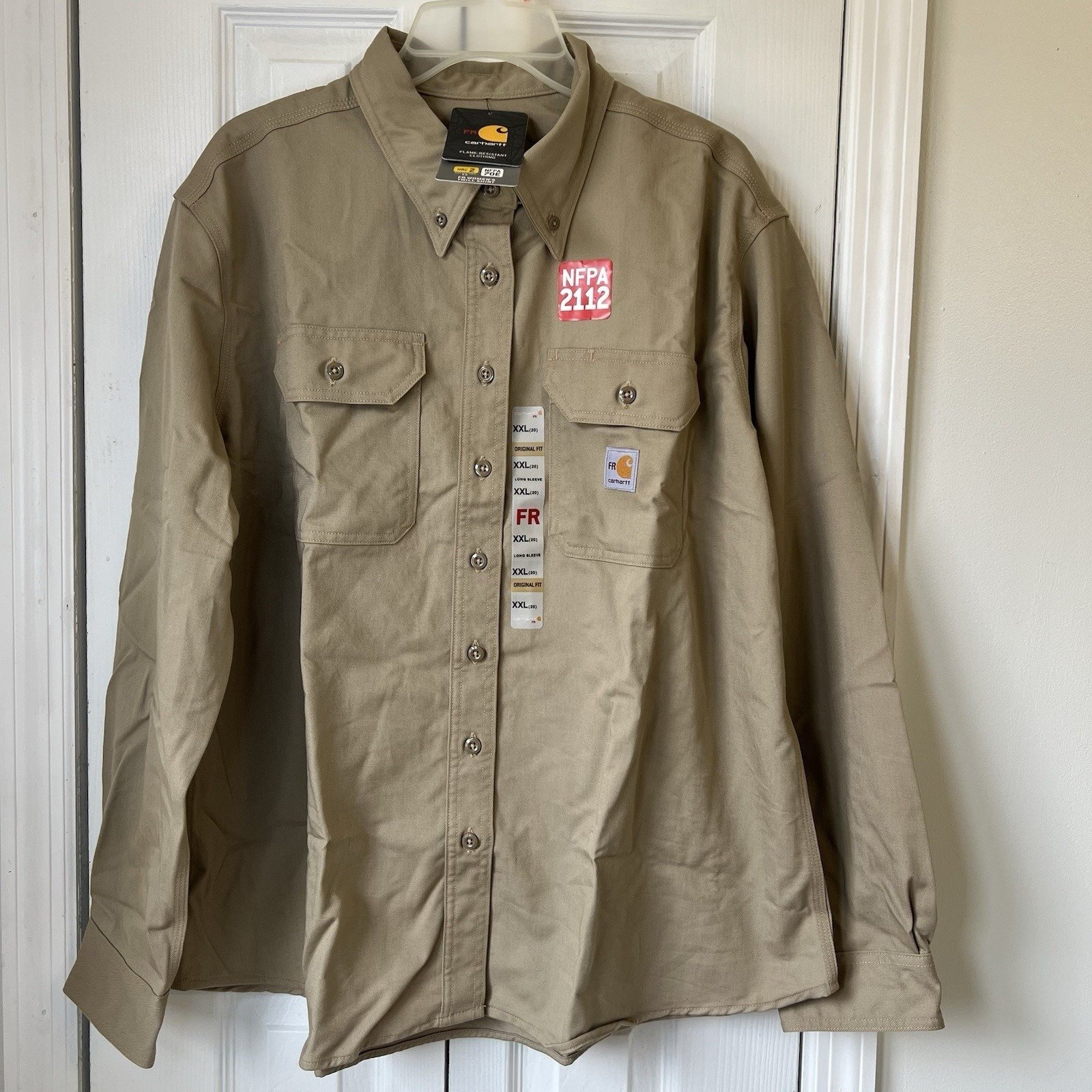 Carhartt Flame Resistant FR Button Front Work Shirt. Women's XXL 20 Cat 2 NEW