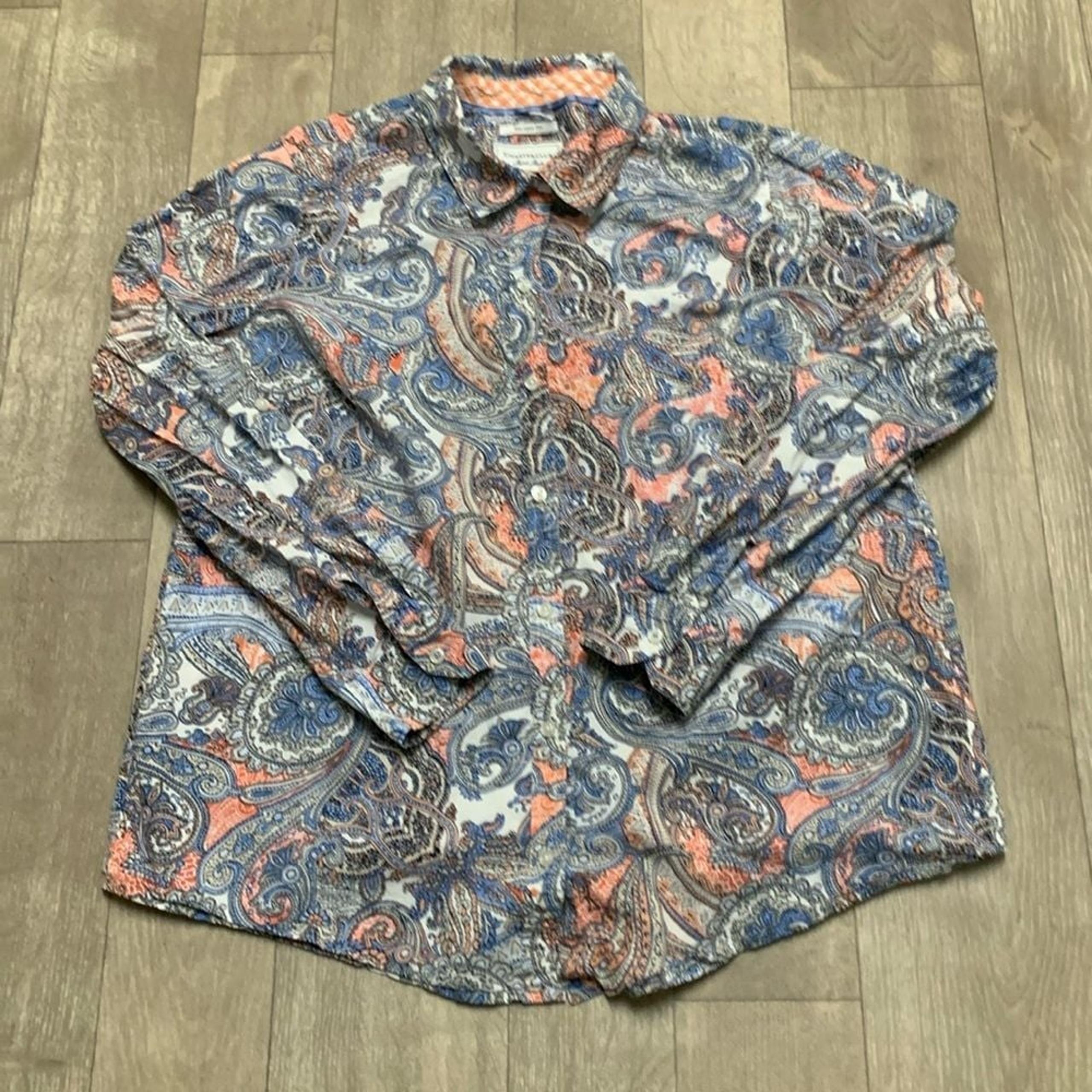 Womens Charter Club Paisley Relaxed Fit Button Down Longsleeve Shirt