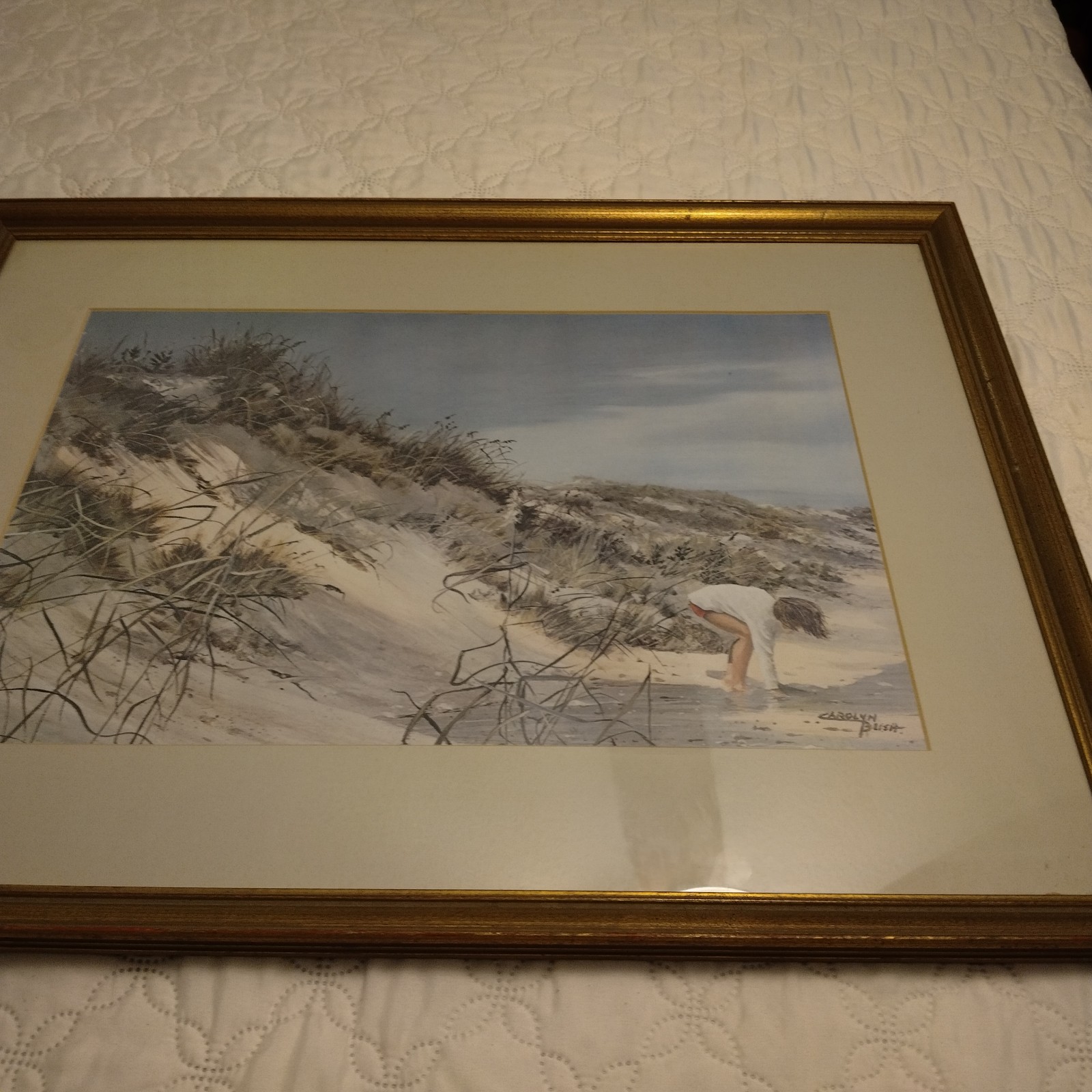 Framed Carolyn Blish At The Beach signed