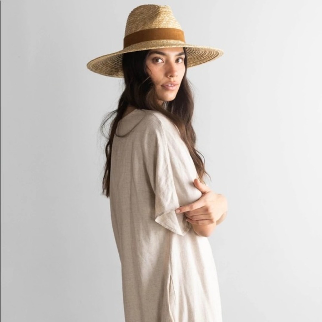 New Gigi Pip The Isla straw Fedora hat in Natural One size