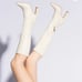 Larroude Christy Heeled Knee High Boot In Iced Vegan Stretch Leather NEW 7