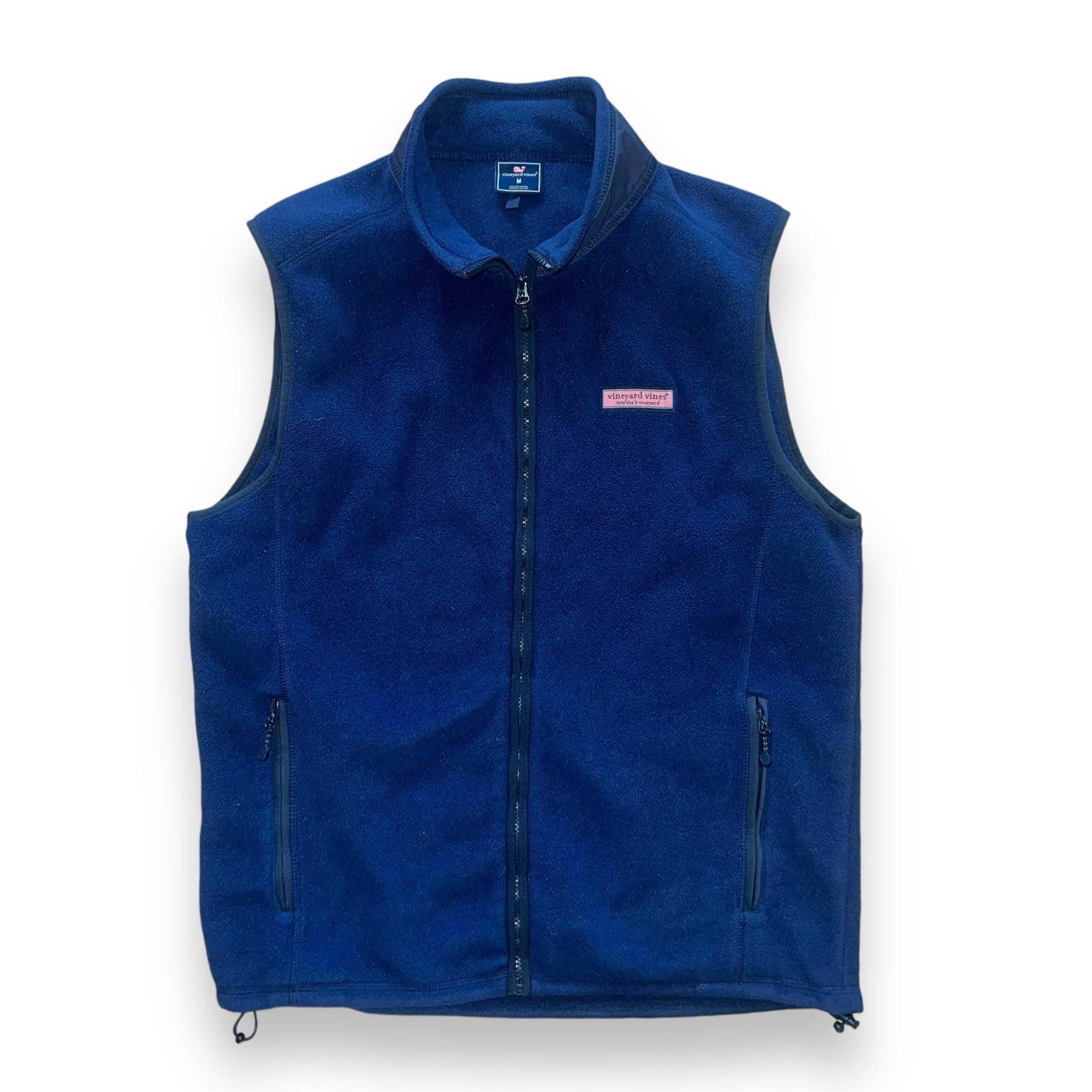Vineyard Vines Fleece Vest Full Zip Men’s Medium Blue Sweater Pockets
