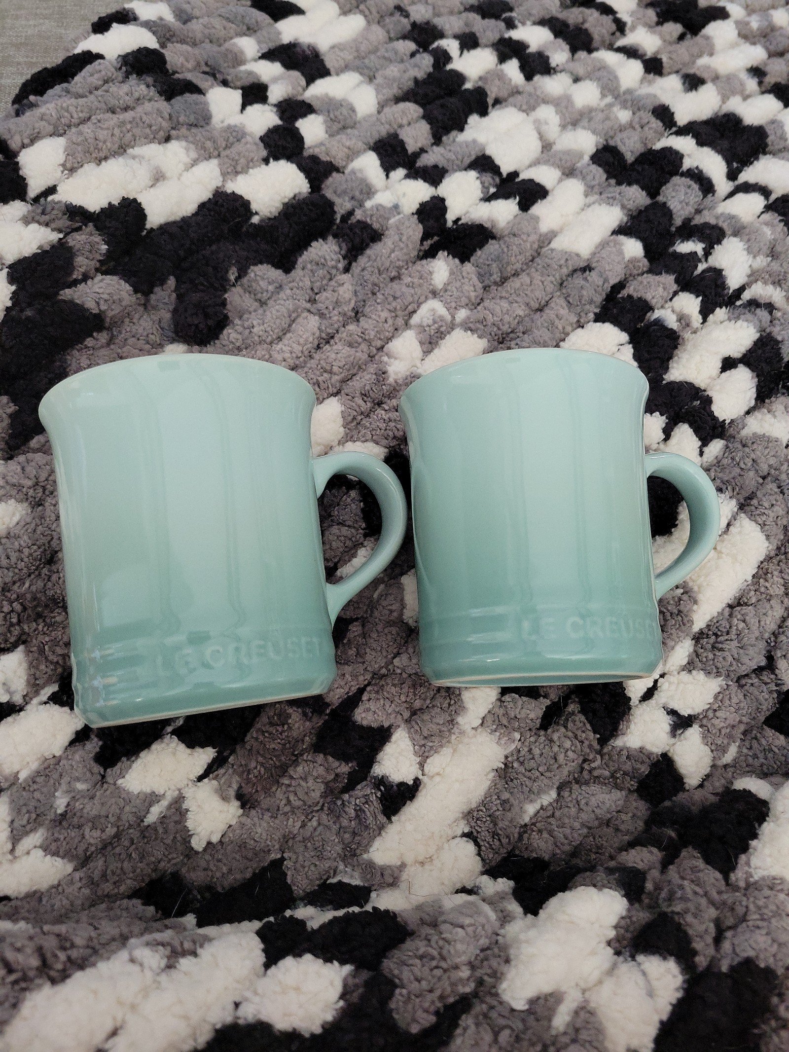 2 x New Le Creuset Mugs in Sage