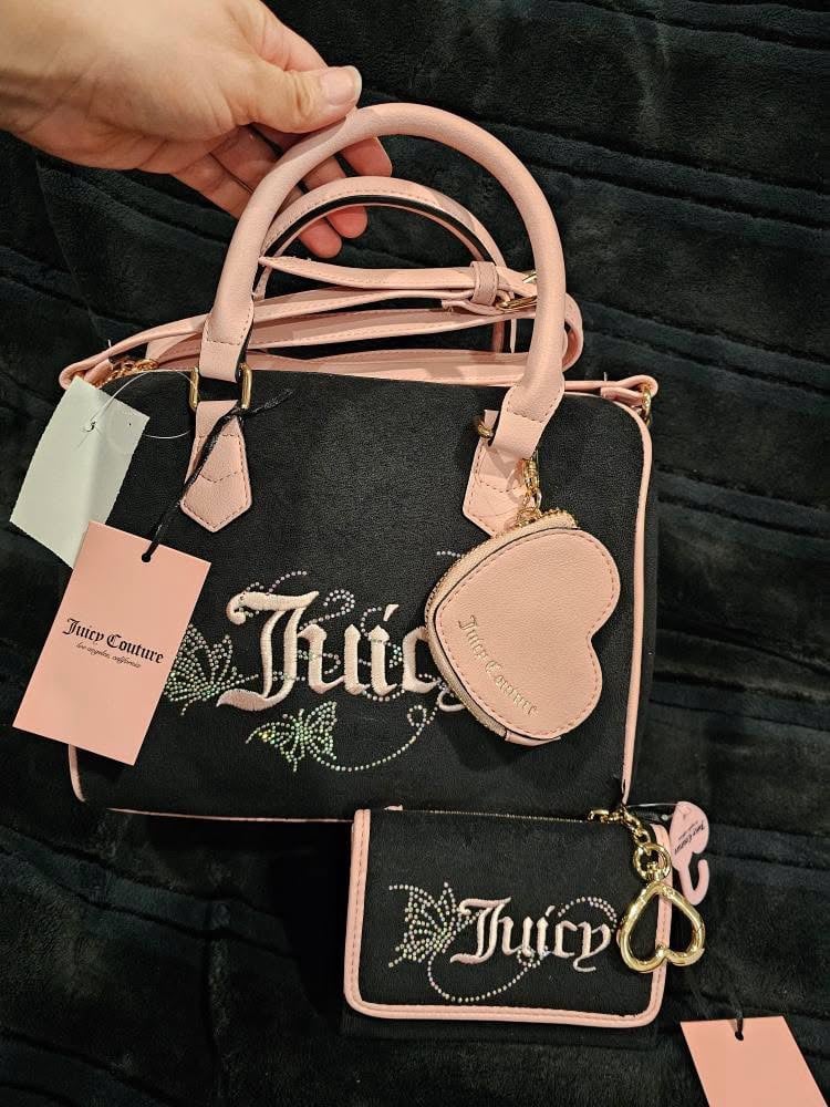 Juicy Couture Wingin It Speedy Satchel With Matching Wallet Set