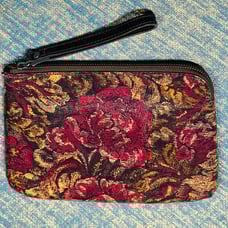 Patricia Nash Red and Brown Wallet with Intricate Floral Design