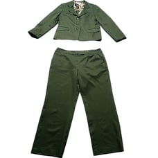 VTG Emily Suit Set Womens Size 18 Green Straight Leg Pants Blazer Career Wear